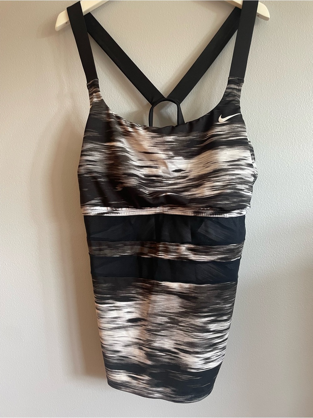 Nike Black, White with mesh sports bra